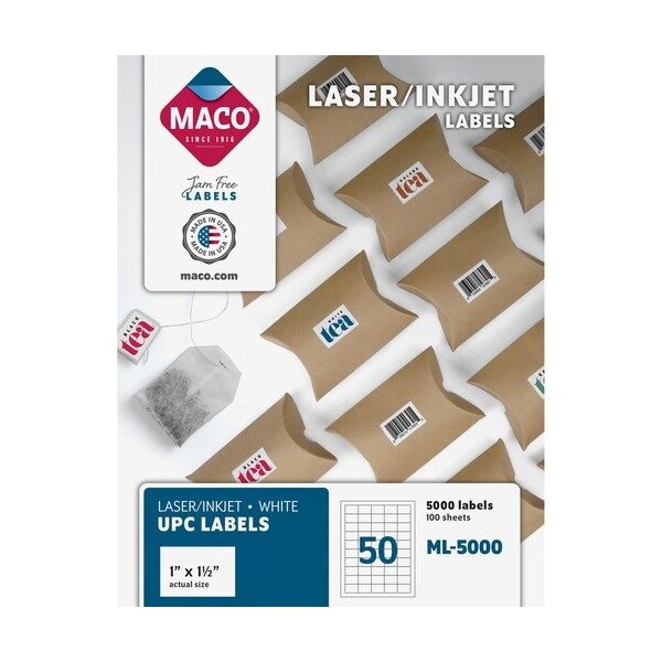 Maco Tag & Label LABEL, LSR, 1X1-1/2, WE, 5000PK MACML5000 - main